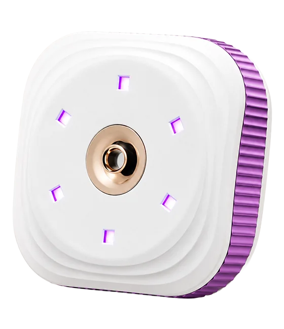 Lidvio automatic UV-C toilet cleaner device with purple trim